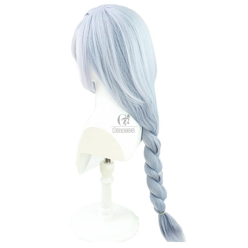 jeu genshin impact Shenhe Blue Long Long Braid Cosplay Wigs ...